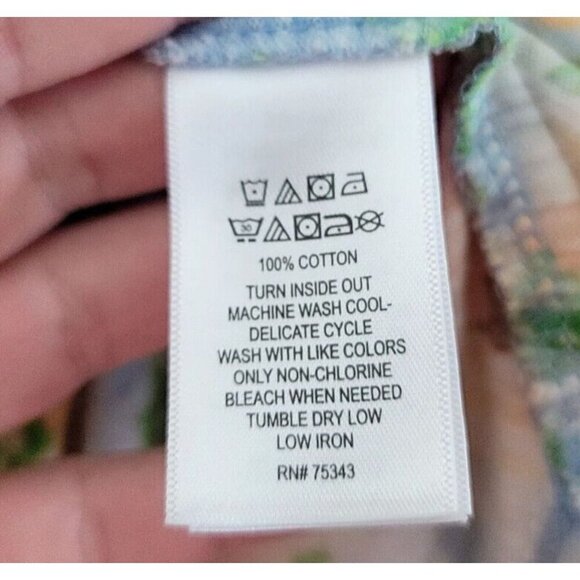 Cynthia Rowley Women's tee Size 2X 100% cotton Short Sleeve Greek Island Print - Picture 7 of 10